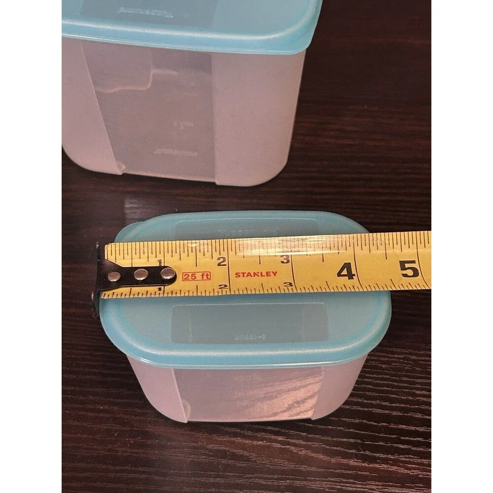 Set Of 3 Tupperware Freezer Mates 5 Cup & Two Mini 300mL Containers Aqua W/ Lids